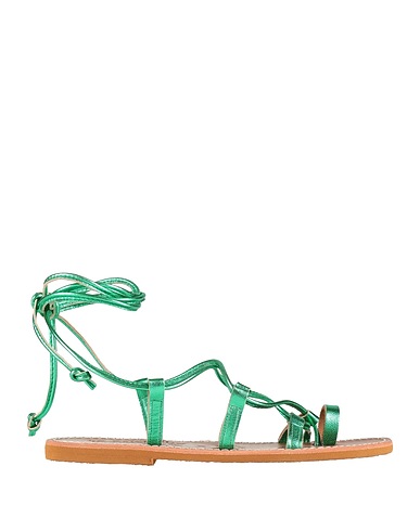 LE SALENTINE Flip flops Green Calfskin