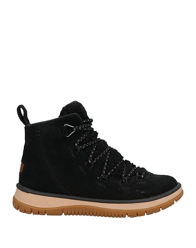 UGG Ankle boot Black Leather, Textile fibers