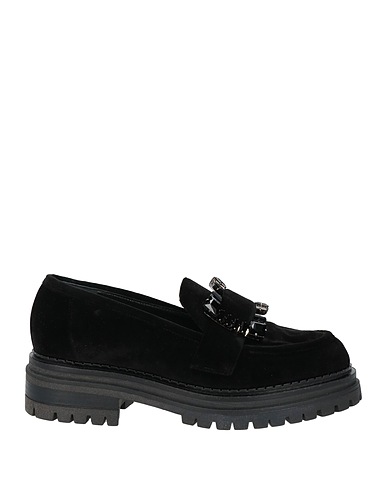 SERGIO ROSSI Loafers Black Textile fibres