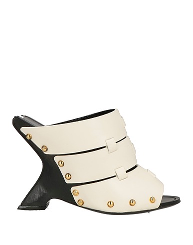 TOM FORD Mules and clogs Ivory Calfskin, Wood