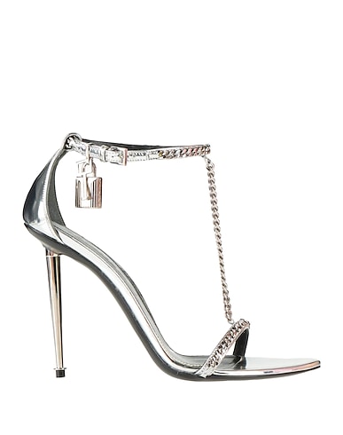 TOM FORD Sandals Silver Calfskin, Aluminum