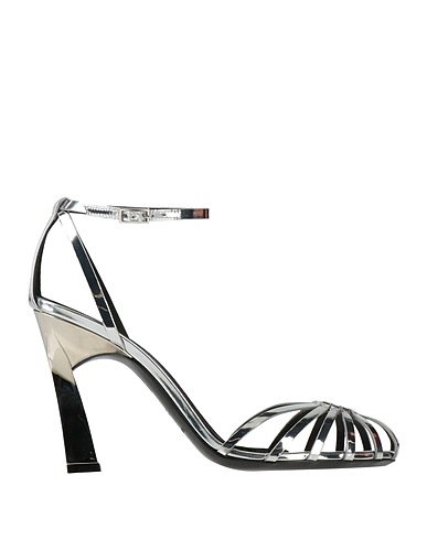 EMPORIO ARMANI Sandals Silver 100% Calfskin