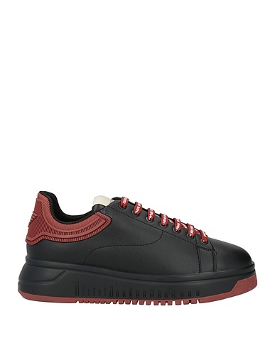 EMPORIO ARMANI Sneakers Black Leather, Rubber