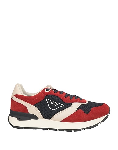 EMPORIO ARMANI Sneakers Midnight blue Textile fibers, Leather, Synthetisches Material