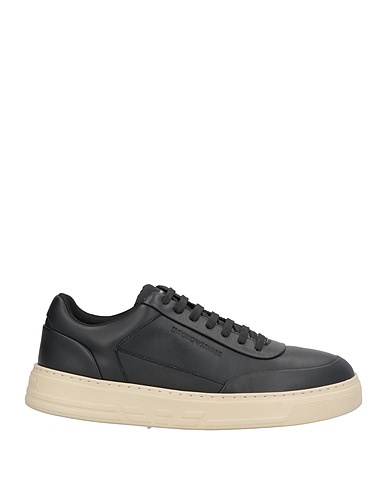 EMPORIO ARMANI Sneakers Black Leather, Textile fibres