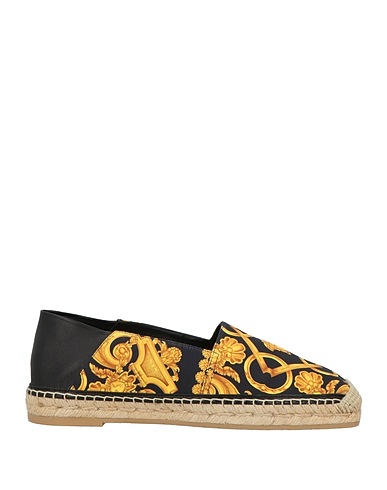 VERSACE Espadrilles Black Textile fibers, Leather
