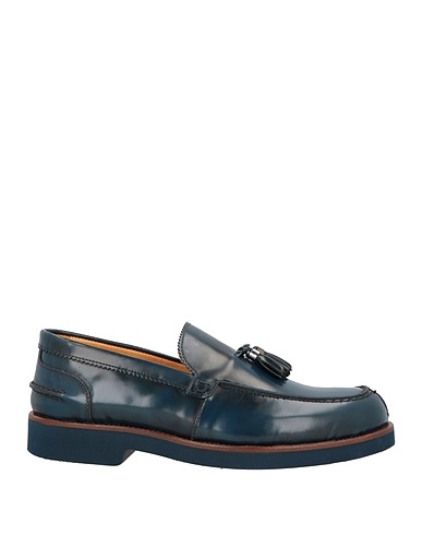 EXTON Loafers Navy blue Leather