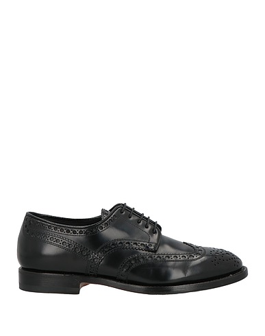 SANTONI Laced shoes Black Leather