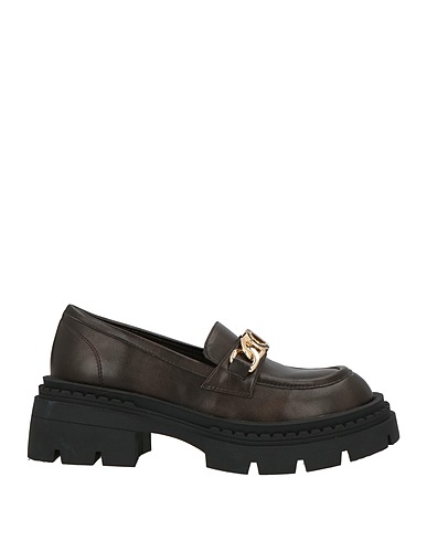 TWINSET Loafers Dark brown Synthetisches Material