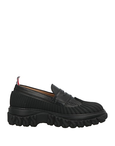 THOM BROWNE Loafers Black Leather, Rubber