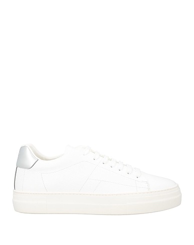 EMPORIO ARMANI Sneakers White Leather, Textile fibers