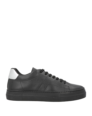 EMPORIO ARMANI Sneakers Black Leather, Textile fibers