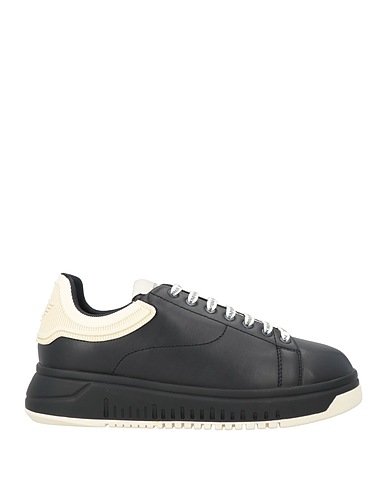 EMPORIO ARMANI Sneakers Black Leather, Synthetisches Material