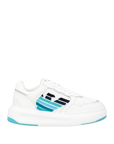 EMPORIO ARMANI Sneakers White Leather, Synthetisches Material, Textile fibers