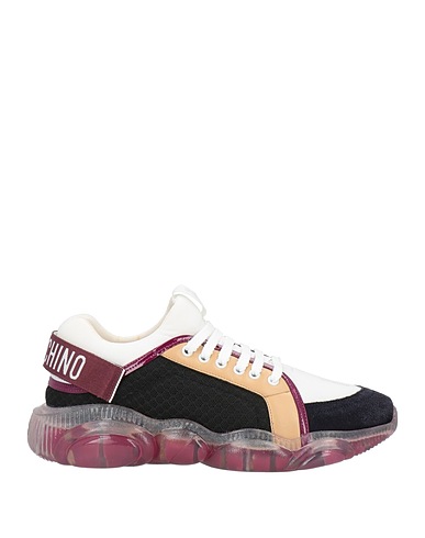 MOSCHINO Sneakers Black Leather, Textile fibers