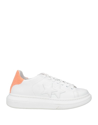 2STAR Sneakers White Leather, Textile fibres