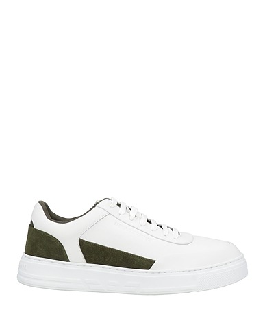EMPORIO ARMANI Sneakers White Leather, Textile fibers