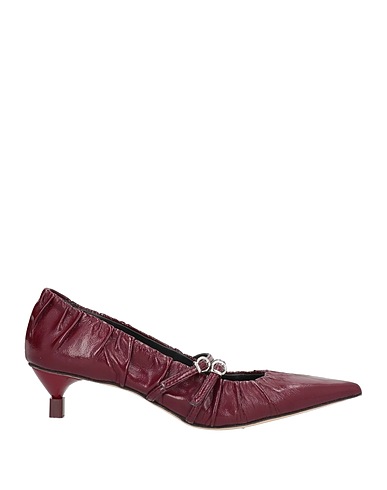 MSGM Pump Burgundy Leather