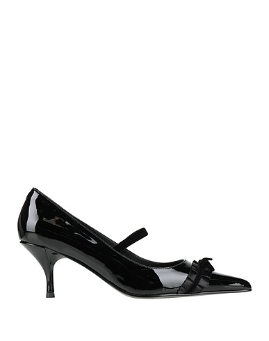 JEFFREY CAMPBELL Pump Black Leather, Textile fibers