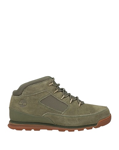 TIMBERLAND Ankle boot Military green Leather, Textile fibres