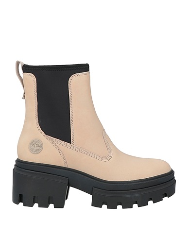 TIMBERLAND Ankle boot Beige Leather, Textile fibres