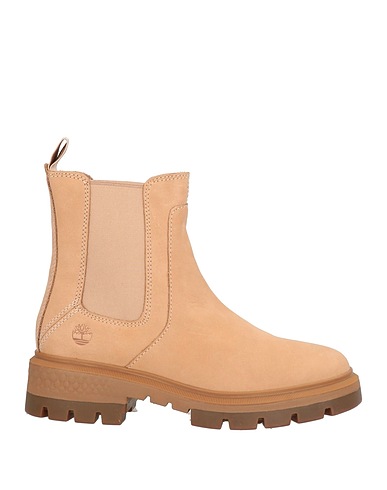 TIMBERLAND Ankle boot Beige Leather, Textile fibres