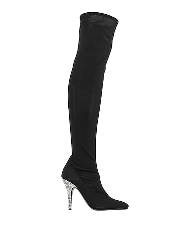 GIUSEPPE ZANOTTI Boots NERO Textile fibers, Leather