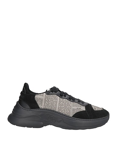 JOHN GALLIANO Sneakers Black Leather, Textile fibers