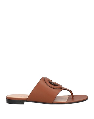 GUCCI Flip flops Brown Leather