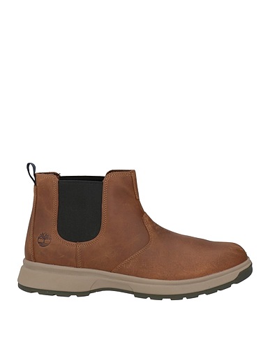 TIMBERLAND Ankle boot Brown Leather, Textile fibres