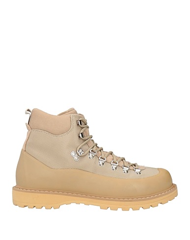DIEMME Ankle boot Beige Leather, Textile fibers