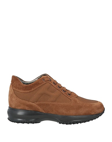 HOGAN Sneakers INTERACTIVE Brown Leather, Textile fibers