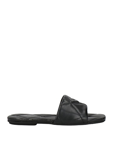 EMPORIO ARMANI Sandals Black 100% Polyester, Polyurethane