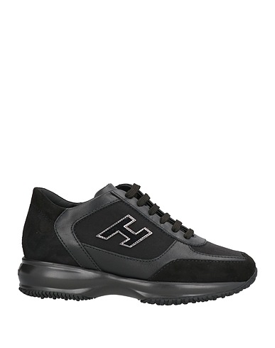 HOGAN Sneakers Black Leather, Textile fibres