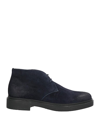 SANTONI Ankle boot Navy blue Leather