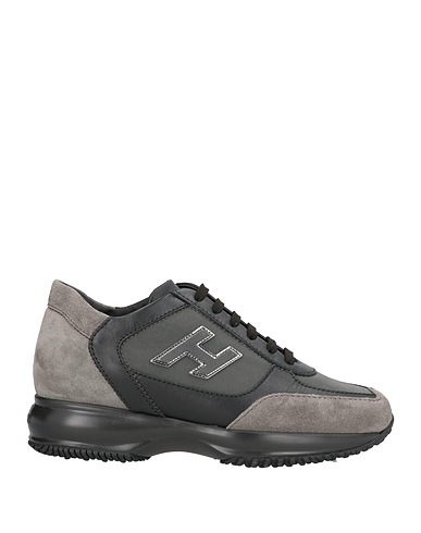 HOGAN Sneakers Grey Leather, Textile fibers