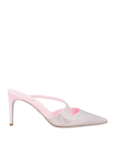 RENE' CAOVILLA Mules and clogs Light pink Textile fibers