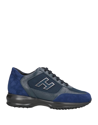 HOGAN Sneakers Blue Leather, Textile fibers