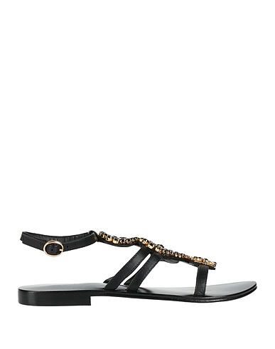 EMANUÉLLE VEE Sandals Black Leather