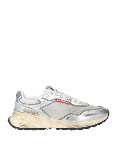 DSQUARED2 Sneakers Silver Leather, Textile fibers