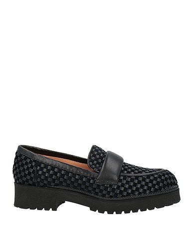 IL BORGO Firenze Loafers Black Leather, Textile fibres