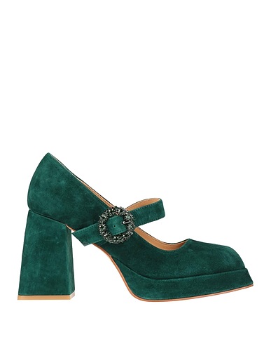 ALMA EN PENA. Pump Dark green Leather