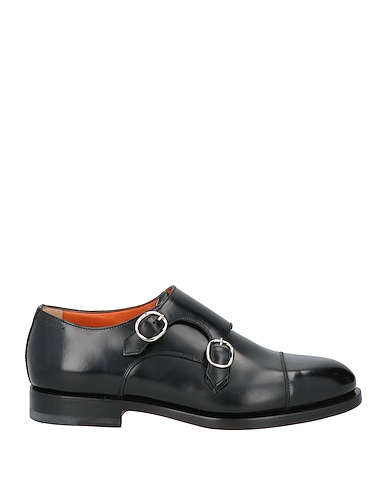 SANTONI Loafers Black Leather