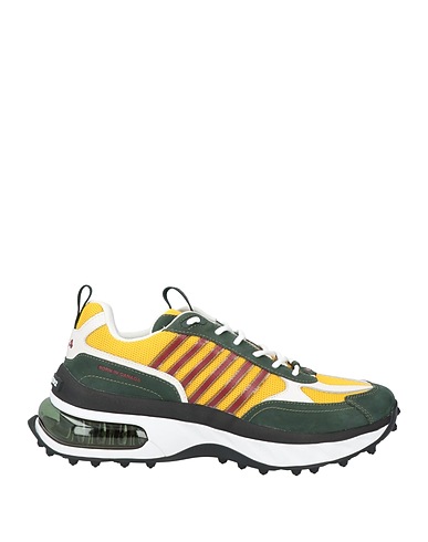 DSQUARED2 Sneakers Dark green Calfskin, Textile fibres, Synthetisches Material