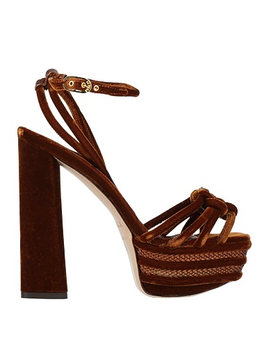 LE SILLA Sandals Brown Textile fibers