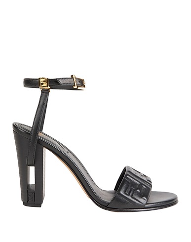 FENDI Sandals Black Leather