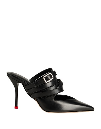 MCQUEEN Mules and clogs Black Leather