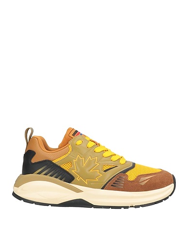 DSQUARED2 Sneakers DASH Mustard Calfskin, Textile fibers
