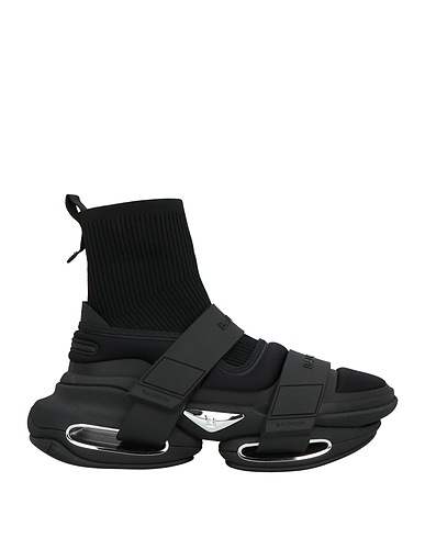 BALMAIN Sneakers Black 80% Polyester, 20% Elastane, Thermoplastic polyurethane, Polyurethane