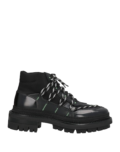 DSQUARED2 Ankle boot Black Leather, Textile fibers